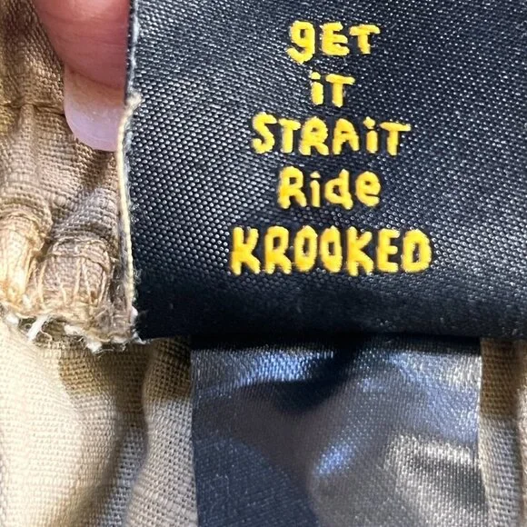 Krooked Eyes Ripstop Double Knee Skater Pants Men's Sz. S - Khaki - Good Cond. - Picture 12 of 15